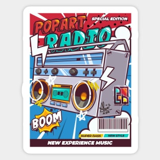 Radio cartoon vector Sticker